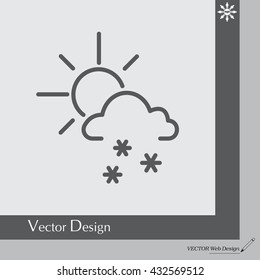 Sun snow icon vector