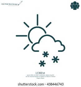 Sun snow icon vector