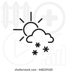 Sun snow icon vector