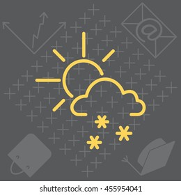 Sun snow icon vector
