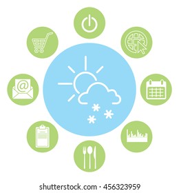 Sun snow icon vector