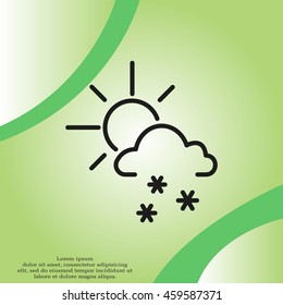 Sun snow icon vector