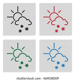 Sun snow icon vector