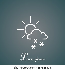 Sun snow icon vector