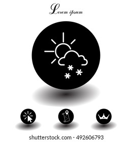 Sun snow icon vector