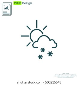 Sun snow icon vector