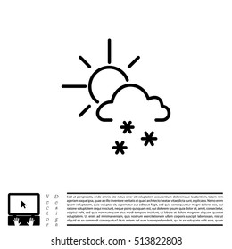 Sun snow icon vector