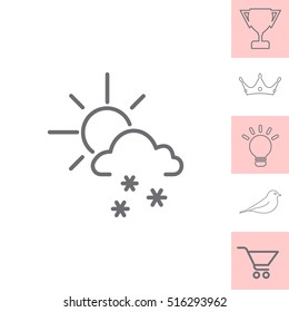 Sun snow icon vector
