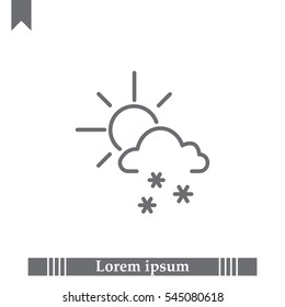 Sun snow icon vector