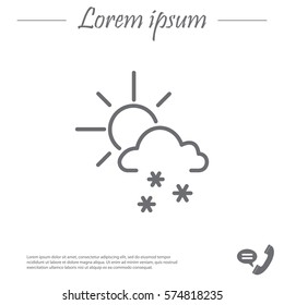 Sun snow icon vector