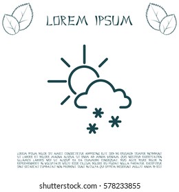 Sun snow icon vector