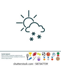 Sun snow icon vector