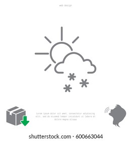 Sun snow icon vector