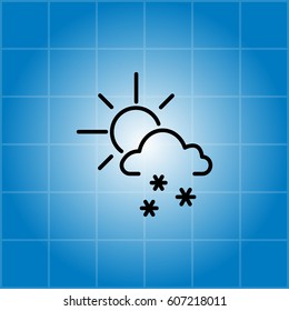 Sun snow icon vector