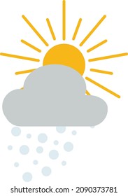 Sol con nieve, ilustración, vector, sobre fondo blanco.