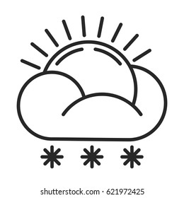 The sun with snow vector icon in simple outline style. This icon are perfect for your websites and applications.