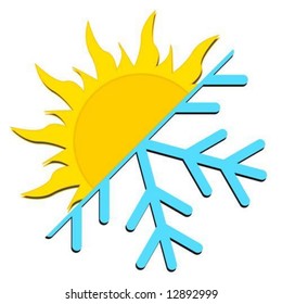 sun and snow as weather icon