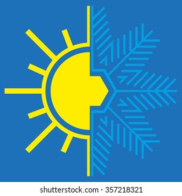 Sun and snowflake