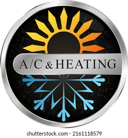 Aire acondicionado para sol y copos de nieve. Símbolo de refrigeración de calefacción y ventilación