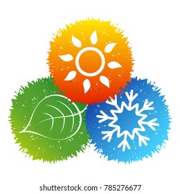 Sun and snowflake air conditioning bio symbol