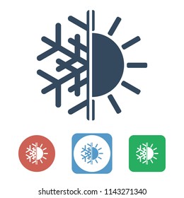 sun and snowflake, different and balance concept