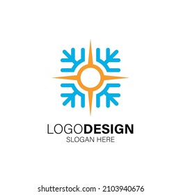 sun and snowflake logo design for your air conditioning and refrigeration company