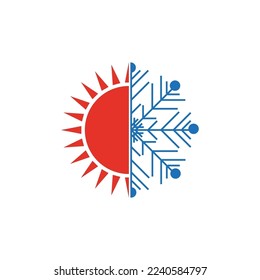 The sun snowflake. Vector illustration. Stock image.