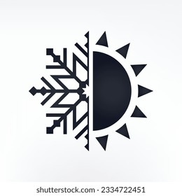 Sun and snowflake's icon vector