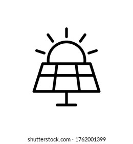 Sol, icono de la batería solar. Línea simple, contorno vectorial elementos de iconos del día de la tierra madre para ui y ux, sitio web o aplicación móvil