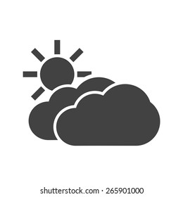 Sun, solar, clouds, sunny icon vector image. Can also be used for weather, forecast, season, climate, meteorology. Suitable for web apps, mobile apps and print media.