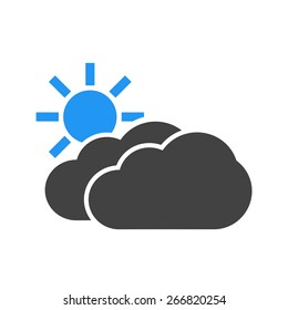 Sun, solar, clouds, sunny icon vector image. Can also be used for weather, forecast, season, climate, meteorology. Suitable for web apps, mobile apps and print media.