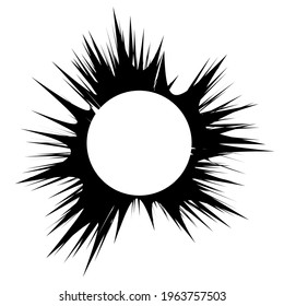 Sun, solar eclipse. Illustrations on the theme astrology, astronomy, esotericism, prediction of the future.  