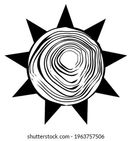 Sun, solar eclipse. Illustrations on the theme astrology, astronomy, esotericism, prediction of the future.  