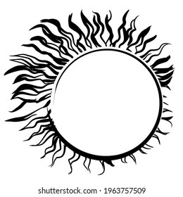 Sun, solar eclipse. Illustrations on the theme astrology, astronomy, esotericism, prediction of the future.  