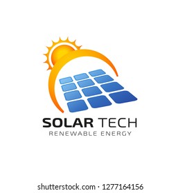 Sun solar energy logo design template. solar tech logo designs