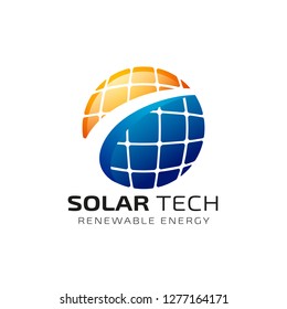 Sun solar energy logo design template. solar tech logo designs