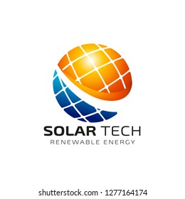 Sun solar energy logo design template. solar tech logo designs