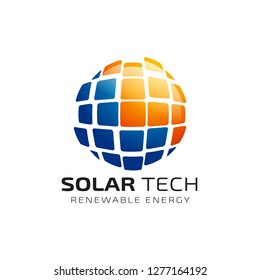 Sun solar energy logo design template. solar tech logo designs