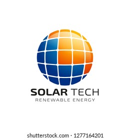 Sun solar energy logo design template. solar tech logo designs