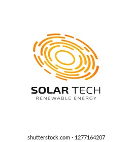 Sun solar energy logo design template. solar tech logo designs