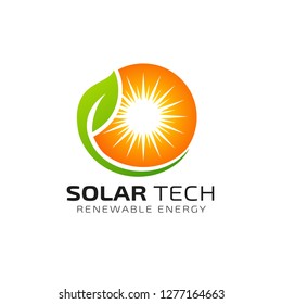 Sun solar energy logo design template. eco energy logo designs
