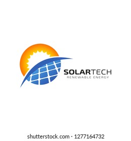 Sun solar energy logo design template. solar tech logo designs