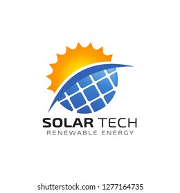 Sun solar energy logo design template. solar tech logo designs