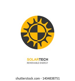Sun solar energy logo design template. solar tech logo designs. Vector illustration