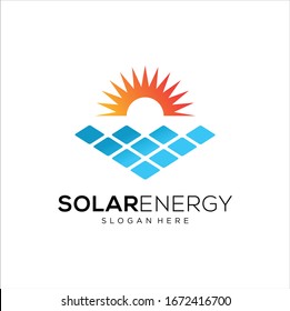 Sun solar energy logo design template. solar tech logo designs, Idea logo design inspiration