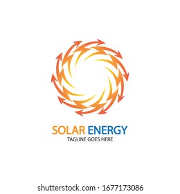 Sun solar energy logo design template. solar tech logo designs