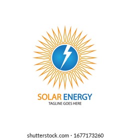 Plantilla de diseño del logotipo de energía solar solar. diseños de logotipos de tecnología solar