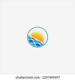 Sun solar energy logo design template