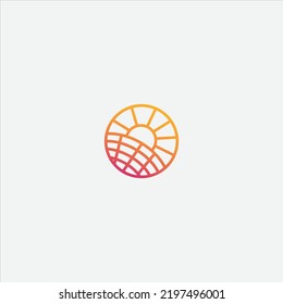 Sun solar energy logo design template