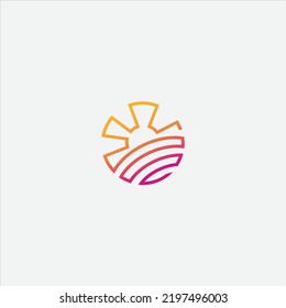 Sun solar energy logo design template
